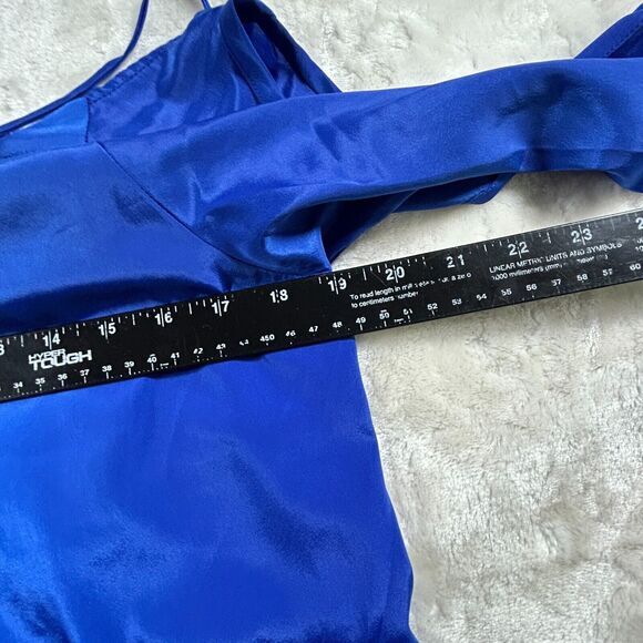 Judith March Blouse Womens Large Blue Embroidered Boho Long Sleeve Polyester - Picture 6 of 10